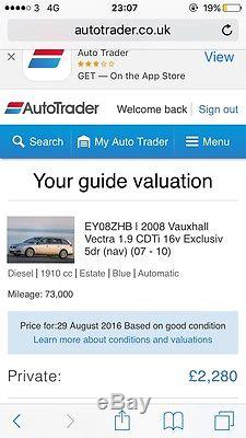 2008 Vauxhall Vectra Exclusiv Cdti Auto Blue Low Mileage