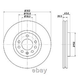 2x Brake Discs Pair Vented For Vauxhall Vectra MK2 1.9 CDTI Mintex Front