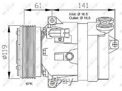 Air Con Compressor for Vauxhall Vectra CDTi 120 1.9 (04/04-07/08) Genuine NRF