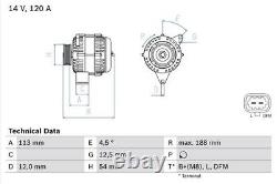 BOSCH Alternator for Vauxhall Vectra CDTi Z19DT 1.9 (04/2004-04/2009) Genuine