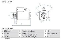 BOSCH Starter Motor for Vauxhall Vectra CDTi 120 1.9 April 2004 to August 2008