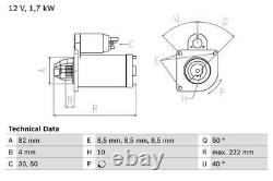 BOSCH Starter Motor for Vauxhall Vectra CDTi 150 1.9 April 2004 to April 2008