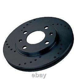 Black Diamond Drilled Front Discs for Vauxhall Vectra C 1.9TD CDTi 302mm 04 on