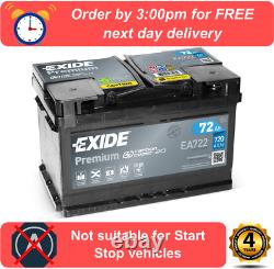 EA722 EXIDE Premium Car Battery 100 Type Vauxhall Astra J 1.7 CDTi MK6 2009-2016