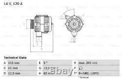 Fits Vauxhall Vectra Zafira Astra 1.9 CDTi D JTD JTDM Bosch Alternator