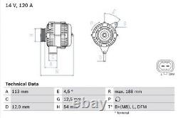 For Vauxhall/Opel Signum 1.9 CDTi 2004-2008 Bosch 8037 Alternator 0986080370