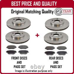 Front And Rear Brake Discs And Pads For Vauxhall Vectra 1.9 Cdti 10/2005-12/2009