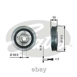 Gates Torsional Vibration Damper Kit fits Vauxhall Zafira CDTi 1.9 05- TVD10