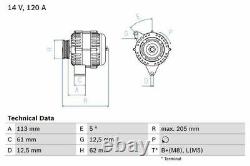 Genuine BOSCH Alternator for Vauxhall Vectra CDTi Z19DT 1.9 (04/2004-01/2009)