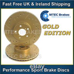 Vauxhall Vectra 1.9 CDTi 04-04 Front Brake Discs Drilled Grooved Gold Edition