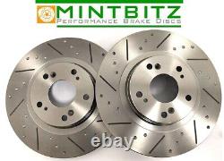 Vauxhall Vectra 1.9 CDTi 04-05 Front Brake Discs & Mintex Pads Dimpled Grooved
