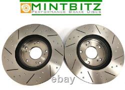 Vauxhall Vectra 1.9 CDTi 04-05 Front Brake Discs & Mintex Pads Dimpled Grooved