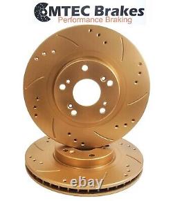 Vauxhall Vectra 1.9 CDTi 05- Front Brake Discs Gold Drilled Grooved