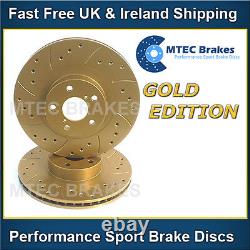 Vauxhall Vectra 1.9 CDTi 10/05- Rear Brake Discs Drilled Grooved Gold Edition