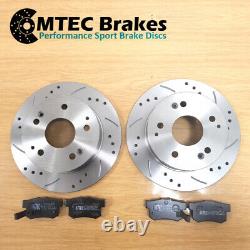 Vauxhall Vectra 3.0 V6 CDTi 03-05 Rear Brake Discs & Pads MTEC Drilled Grooved