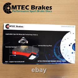 Vauxhall Vectra 3.0 V6 CDTi 04-05 Front Brake Discs & Pads MTEC Drilled Grooved