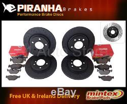 Vectra 1.9 CDTi 10/05- Front Rear Brake Discs Black Dimpled Grooved+Mintex Pads