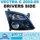 Vectra C Pre Facelift Front Black Sports Headlight Drivers Off Side Sri Cdti Etc